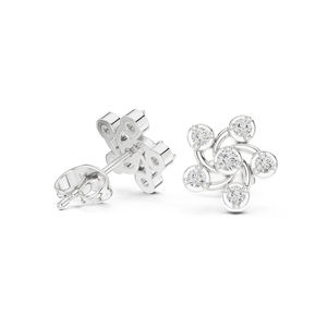 Boucles d'oreilles de mariage en or rose 14 carats avec diamants de laboratoire ronds pour femmes |   Nouveau diamant cultivé - Product Image 4