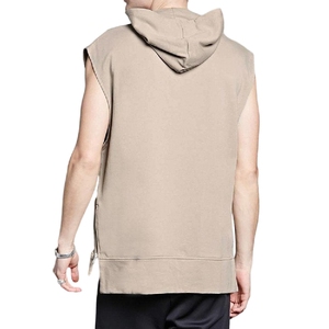 Hoodie sans manches élégant pour homme, vêtements de sport et de fitness, tissu doux, coupe athlétique, idéal pour l'entraînement estival. - Product Image 5