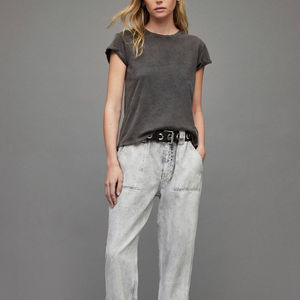 Women's Oversized Color Block Crew Neck T-Shirt Loose Fit Short Sleeve <b>Patchwork</b> Jersey Cotton Casual <b>Top</b> - Product Image 3