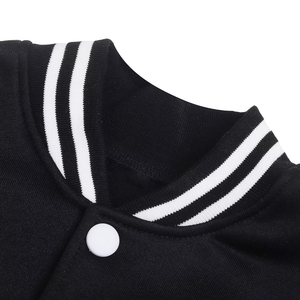 Women's New Style Varsity Jacket Breathable and Fashionable <b>Woolen</b> Fabric Button Crop <b>Top</b> with Pockets for Fall and Winter - Product Image 5