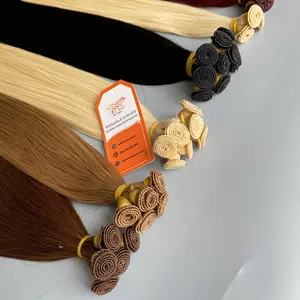 Trame nouée à la main super doublement étirée expédition rapide via UPS DHL FedEx prix de gros pour les extensions de cheveux humains colorés - Product Image 1