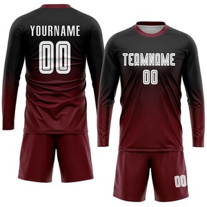 ชุดฟุตบอลแบบซับลิเมชั่นสีดำขาวแดงแบบกำหนดเอง เสื้อแข่งทีมระบายอากาศได้ดี ชุดฝึกซ้อมระดับโปร ชุดแบบสั่งทำพิเศษ - Product Image 2