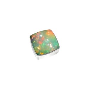 Premium Silver Plated 925 Sterling Silver Women's Gift Slider Ethiopian <b>Opal</b> Mix Shapes Spring Lock Cable Chain Bezel Setting - Product Image 4