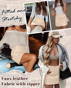 Jupe courte en cuir taille haute pour femme, coupe ajustée, sexy, fabrication sur mesure, OEM, ODM, fournisseur de vêtements en gros - Product Image 3