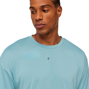 Camiseta Deportiva Oversize para Hombre, Transpirable, de Alto Rendimiento, para Entrenamiento, Ajuste Holgado, Color Azul Turquesa - Product Image 6