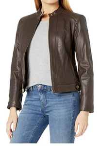 Unisex Trendy Waterproof Sheep Skin <b>PU</b> Leather Knitted Casual Bomber Jacket High Quality Vintage Style <b>Dress</b> - Product Image 2
