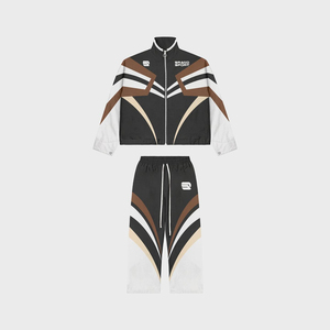 Custom <b>Retro</b> Racing <b>Tracksuit</b> Men 2 Piece Set Vintage Y2K Streetwear Full Zip Jacket Wide Leg Track Pants Sportswear Set - Product Image 5