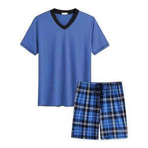 Ensembles de pyjama pour hommes, shorts, ensembles de pyjama à manches courtes, vêtements de détente légers avec poches, vêtements de nuit doux et respirants pour l'été - Product Image 6
