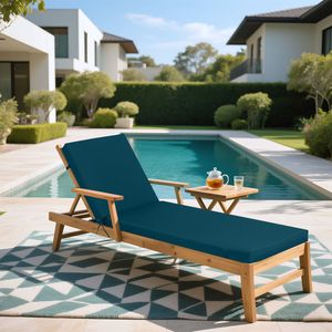 Set di 2 Cuscini Blu Lago per Chaise Longue, Cuscini di Ricambio Premium per Sedute da Esterno e Patio - Product Image 2
