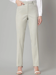 Pantalon droit formel pour femme, élégant, taille haute, uni, coupe classique décontractée - Product Image 2