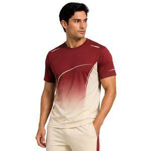 T-shirt de sport pour homme bordeaux et dégradé, à séchage rapide, pour la gym, la course et l'entraînement, personnalisable - Product Image 1