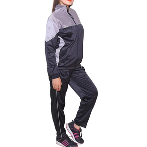 Survêtement femme color block avec fermeture éclair intégrale, col montant, en polyester, style sportif, coupe classique, avec poches latérales, pour l'automne - Product Image 6