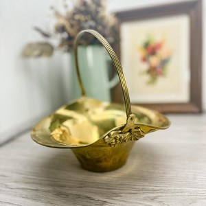 Cesta de Latón Vintage con Asa, Frutero de Metal, Decoración para el Hogar - Product Image 4