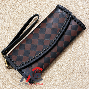 2026 Best Selling Women Long Multi-functional Diamond Checlered Wallet <b>Purse</b> <b>Large</b> Capacity Genuine Cow Leather Wristlet Clutch - Product Image 1