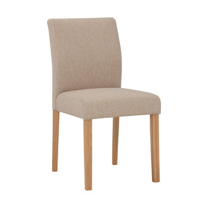 Modern Nordic Style Dining Chair <b>Backrest</b> Malaysian Oak Natural Finish Beige Jersey Fabric Seat Home Office Restaurant Furniture - Product Image 2