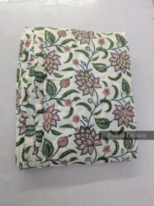 Fournisseur de textiles en vrac en coton pur imprimé à la main avec motifs floraux roses personnalisés, Inde - Product Image 6