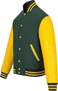 Varsity <b>Jacket</b> for <b>Men</b> & Women Custom logo Varsity Letterman <b>leather</b> sleeve <b>Jacket</b> Choose Your Own Color and Size - Product Image 1