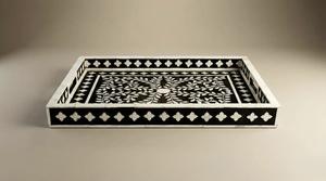 Plateau Feng Shui de Luxe Fait Main Écologique avec Incrustations en Os – Design Décoratif Élégant, Qualité Supérieure pour la Maison et la Cuisine (Idéal pour Servir) - Product Image 4