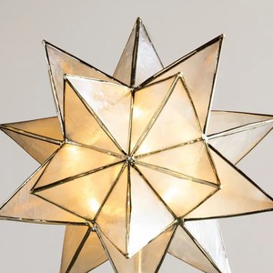 Adorno de árbol de Navidad con estrella morava iluminada, hecho a mano, de metal dorado, estrella 3D para luces LED, decoración navideña brillante. - Product Image 4