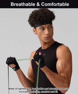 Guantes de Entrenamiento para Hombre, Guantes de Gimnasio, Guantes de Fitness, Guantes de Entrenamiento para Mujer y Hombre, Guantes Antideslizantes sin Dedos para Levantamiento de Pesas - Product Image 2