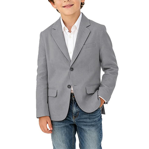 Veste décontractée d'été pour garçons, coupe ajustée, uniforme scolaire, blazer noir à revers cranté pour enfants - Product Image 6