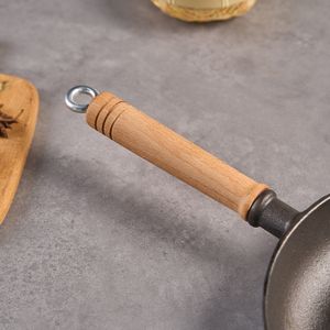 WANGYUANJI Padella Antiaderente in Ghisa da 30 cm con Manico in Legno, Padella Non Rivestita per Pancake e Bistecche, per Uso Domestico - Product Image 5