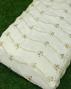 Tissu en dentelle à sequins brodés de perles pour Abaya, Kaftan, vêtements de mode, textile personnalisé, exportateur en gros - Product Image 5