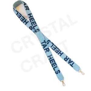 CRYSTAL CRAFT MSU Bulldogs <b>Ribbon</b> Strap White <b>Red</b> Custom Text Vintage Style Eco-Friendly Beaded Hook Handbag Accessory - Product Image 4