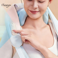 Masseur électrique pour le cou avec thérapie thermique - 6 têtes pour cou/dos/taille/jambes, commande à un bouton, minuterie automatique de 10 minutes