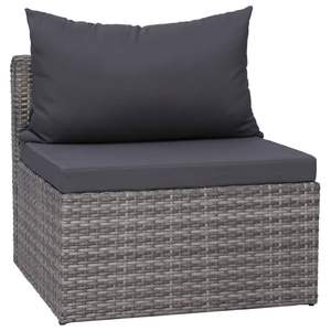Conjunto de 3 Piezas de Sofá de Jardín de Ratán Sintético Gris, Muebles Cómodos para Exteriores - Product Image 5