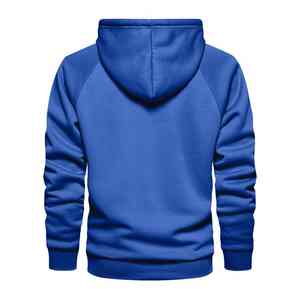 Sudadera con Capucha para Hombre, 100% Algodón, Diseño Sólido, para Invierno, con Bolsillo y Estampado Serigrafiado, Felpa Lisa - Product Image 6