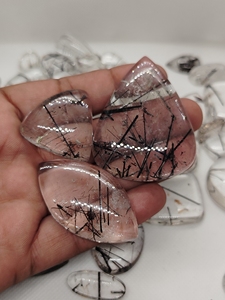 Black Rutile Loose Cabochon Healing <b>Crystal</b> Quartz With Different Shapes Loose Gemstone Chakra Spiritual Reiki <b>Raw</b> - Product Image 4