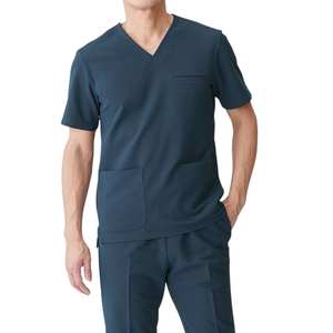 Tenue d'hôpital professionnelle : Ensemble de blouses médicales et pantalons droits respirants en mélange de coton à col en V – Fabricant - Product Image 5