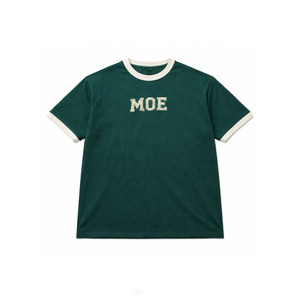 <b>Y2K</b> Custom Chenille Patch Men's shirts Green Ringer Oversized Heavyweight Cotton T-shirt Vintage Contrast Letter Embroidery <b>Tops</b> - Product Image 2