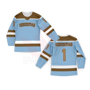Camiseta de Hockey sobre Hielo Personalizada, Cuello Redondo, Manga Larga, Sublimada, Transpirable, con Logotipo Frontal, de Secado Rápido, Unisex, para Adultos - Product Image 2