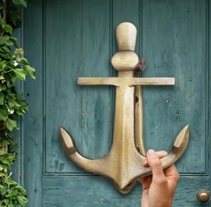 Coastal Style Cast Iron Anchor Wall Decor Eco-Friendly Waterproof Durable Design for Bedroom and Home Office - Product Image 1