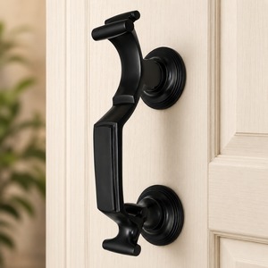 SHUBHAM Poignée de frappeur de porte en laiton noir style victorien, quincaillerie décorative pour entrée - Product Image 3