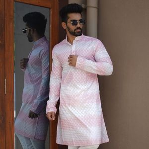 Premium Heavy Cotton Kurta Set with Embroidery Work And Shading Print And Cotton Pajama wholesale rate by royal export - Product Image 1