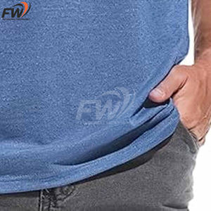 T-shirt homme 100% coton, nouvelle conception OEM, coupe ample, imprimé uni, respirant, décontracté, col rond, col en V, pour le fitness. - Product Image 6