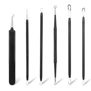 6Pcs Professional <b>Blackhead</b> Remover Tool Comedones <b>Extractor</b> Acne Removal Kit Stainless Steel Face Care Kit with Travel Case - Product Image 6
