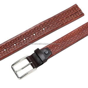 Cinturón de Cuero Occidental de Grano Completo Curtido Vegetal, Tallado a Mano, Color Marrón, para Unisex, con Hebilla de Latón Niquelado - Product Image 4