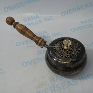 Handcrafted Iron Incense Burner with Wooden Handle <b>Decorative</b> Resin Incense Holder Home Meditation <b>Decor</b> - Product Image 6