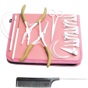 Kit professionnel d'extensions capillaires Micro-Link avec pinces en acier inoxydable, outils pour extensions adhésives, outil à boucles, aiguille à crochet - Product Image 5