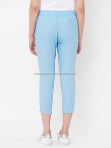 กางเกงผ้าลินินสำหรับผู้หญิงใหม่ผ้าลินินแบบลำลองมีเชือกรูดย้อมสีปรับแต่งได้ XS-XL ไซส์ระบายอากาศได้ดี - Product Image 3