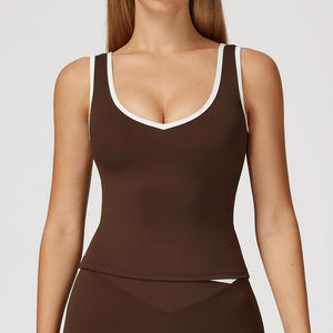 Top Deportivo Ecológico para Mujer, Transpirable, Ligero, de Spandex/Nylon, Espalda Descubierta, para Yoga, Ajuste Delgado, Chaleco para Ejercicio, Gimnasio - Product Image 3