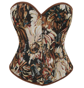 Corsé Vintage para Mujer, Faja Moldeadora con Diseño de Pintura al Óleo, Bustier Reductor de Abdomen, Corsé Renacentista, Top Corto Sexy y a la Moda, Personalizado - Product Image 1