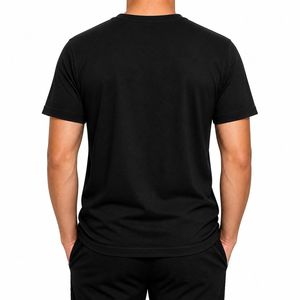 T-shirt graphique personnalisé monochrome avec portrait de visage, pour homme, style minimaliste, col rond, streetwear, vente en gros OEM - Product Image 4