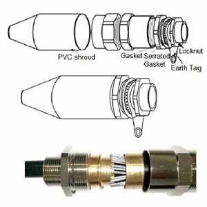 Conector de latón blindado de primera calidad para terminación de cables, sellado seguro y puesta a tierra en aplicaciones eléctricas industriales - Product Image 3