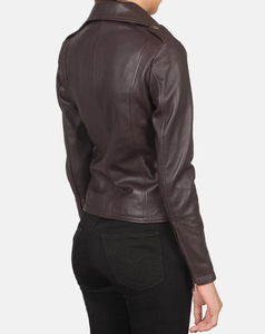 Best Quality Genuine <b>Leather</b> Women Motorcycle <b>Jacket</b> Stand Collar Zipper Closure Full Sleeve Moto Biker Style Autumn Wear - Product Image 3