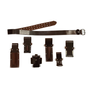 Ceinture de charpentier en cuir véritable robuste, réglable, avec pochette à outils, porte-clés et marteau, pour charpentiers, constructeurs et entrepreneurs, à vendre - Product Image 4